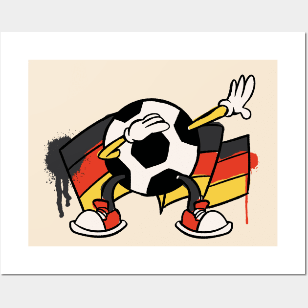 Dabbing Soccer Ball Cartoon Germany German Flag Football Wall Art by Now Boarding